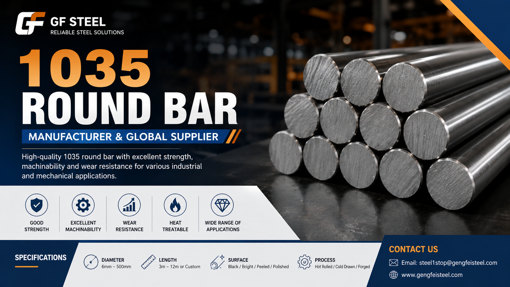 AISI 1035 steel round bar
