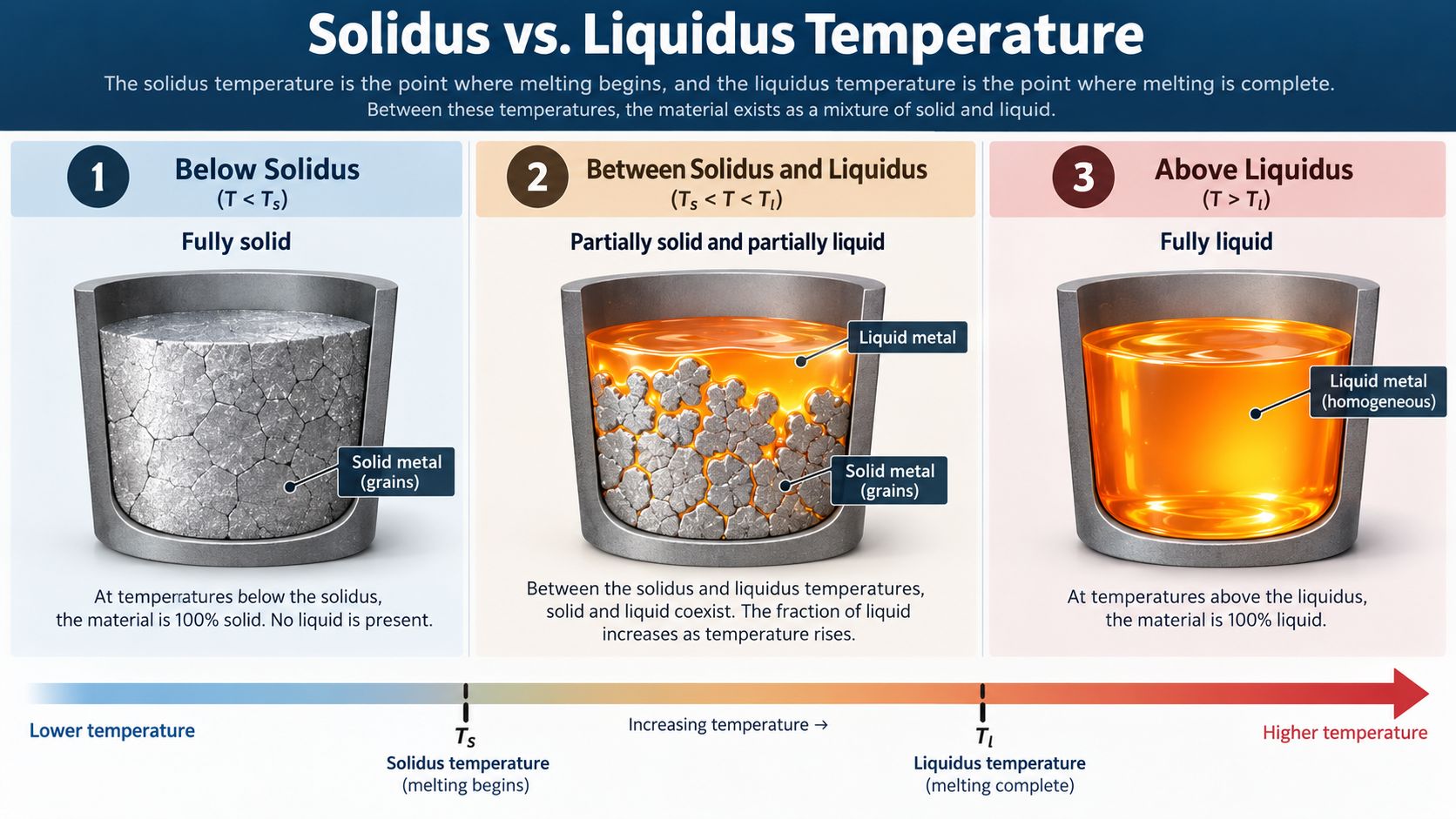 Melting Points of Metals: Complete Metal Melting Point Chart 33 Solidus vs liquidus temperature explained